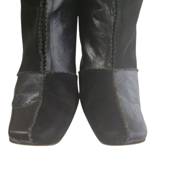 COUP D’ETAT Black Leather And Suede High Heeled Boots Size 5 - Picture 9 of 10
